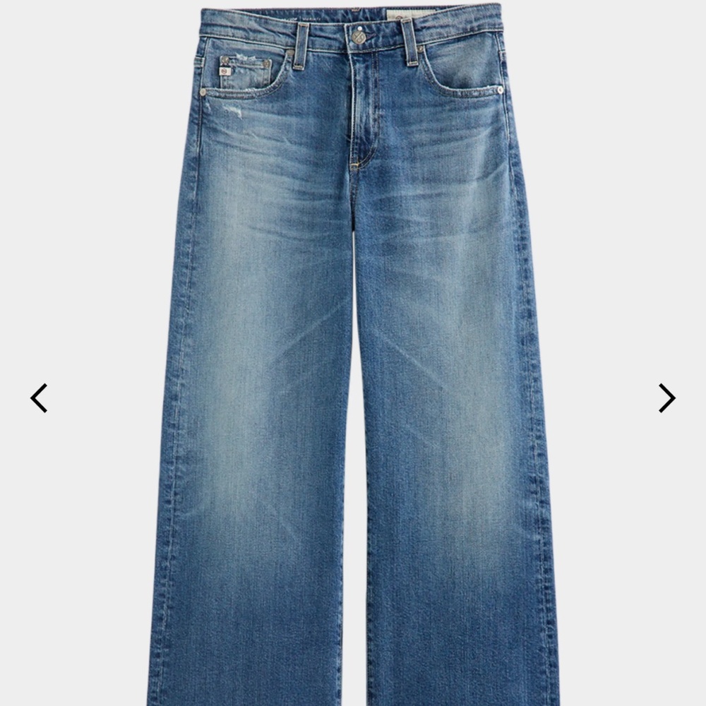 AG Women's Saige High Rise Wide-Leg Crop "16 Years Postcard" Wash Jeans Size 29